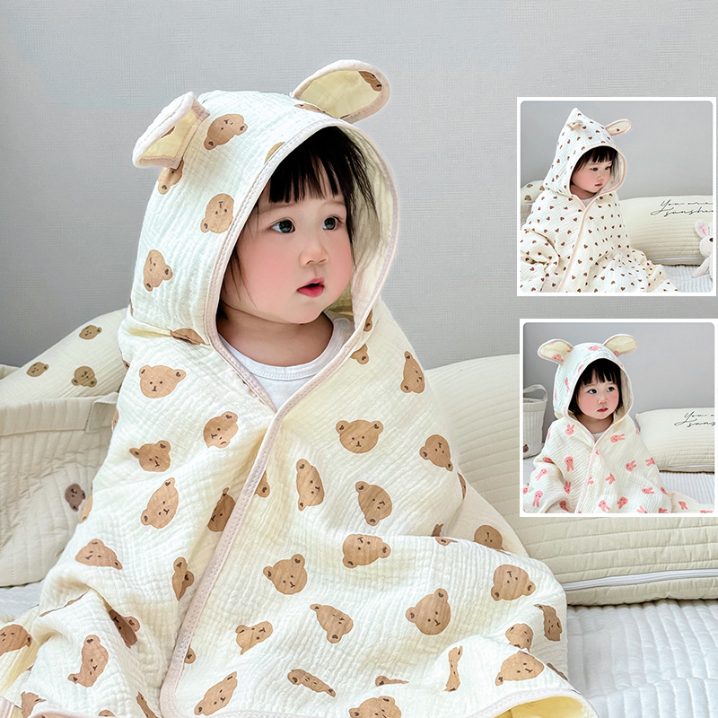 Hooded Bath Towel - Baby Bath Towel 4 Layers Gauze