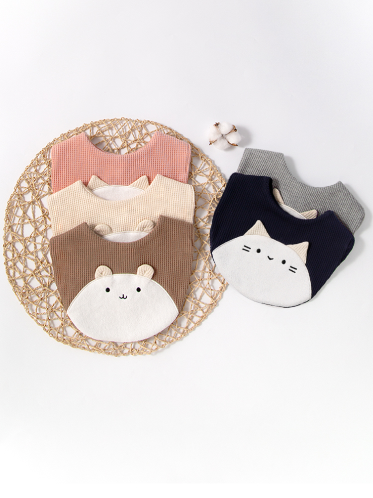 Baby Clothing Fabric - 2pcs baby bib kitten teddy bear