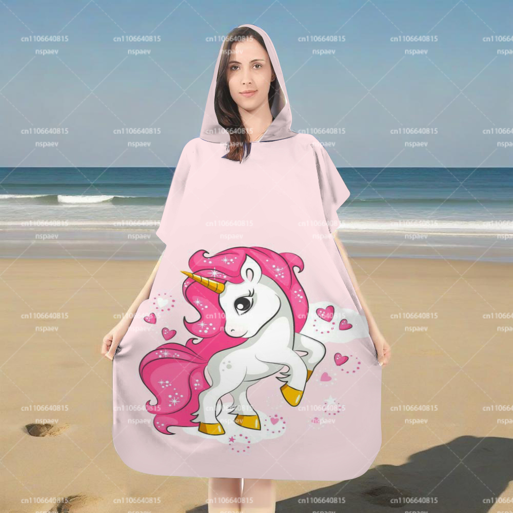 Parent-Child Pink Unicorn Prin - Hooded Bath Towel review and price