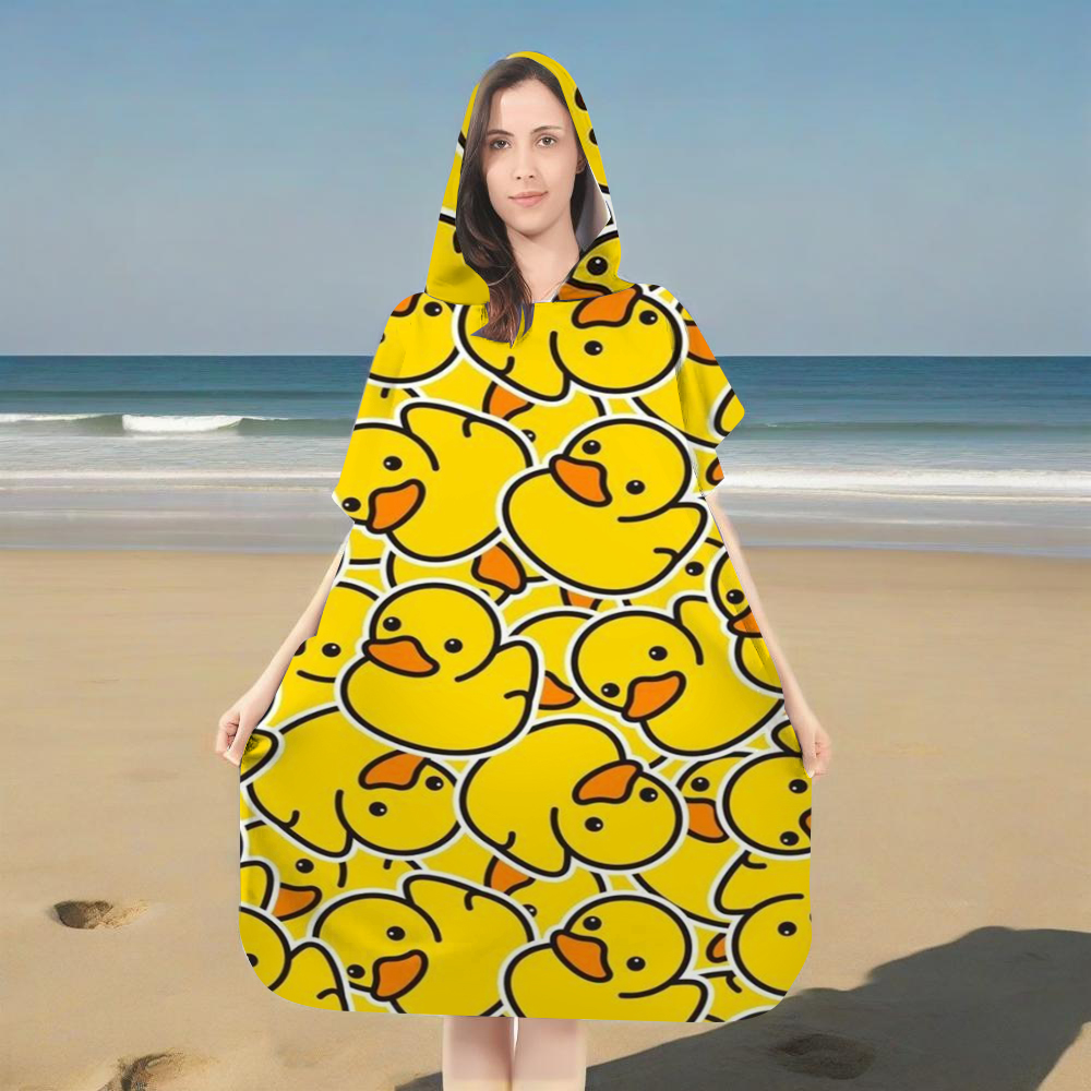 Cute Yellow Rubber Duck Print  - Hooded Bath Towel review and price