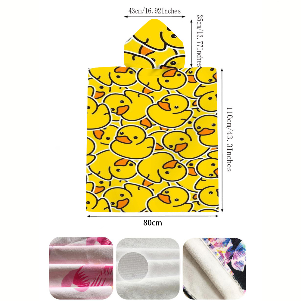 Cute Yellow Rubber Duck Print  - Hooded Bath Towel review and price