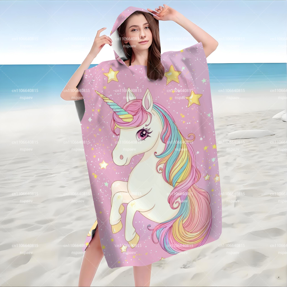 Cute Pink Unicorn Star Hooded  - Hooded Bath Towel review and price